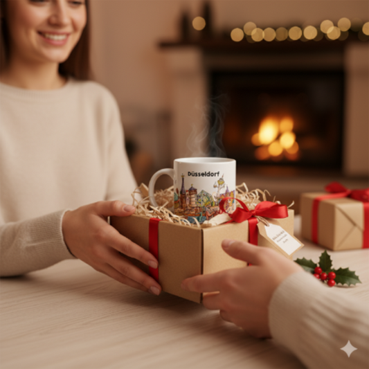 Tasse Düsseldorf Skyline Kunst Geschenk Freude