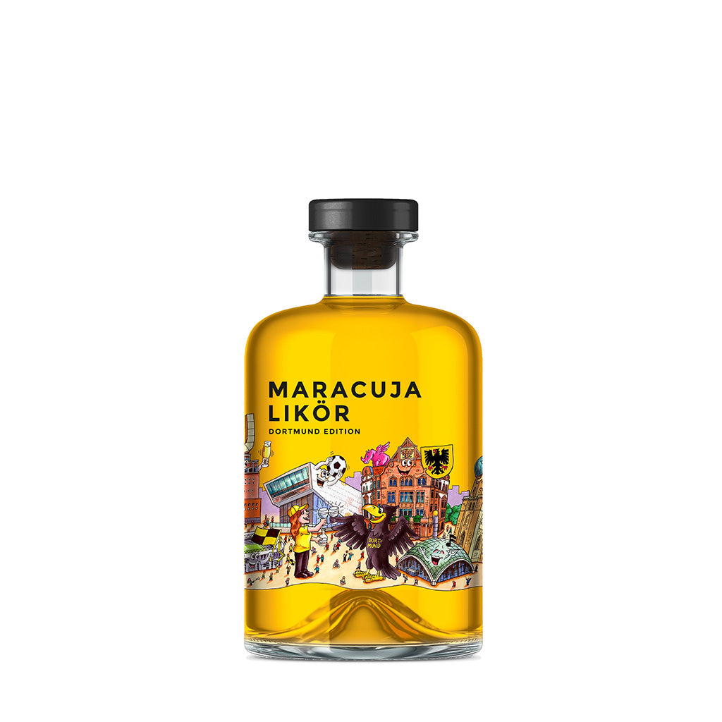 Vorderseite Likör Maracuja Kunstedition Dortmund Skyline