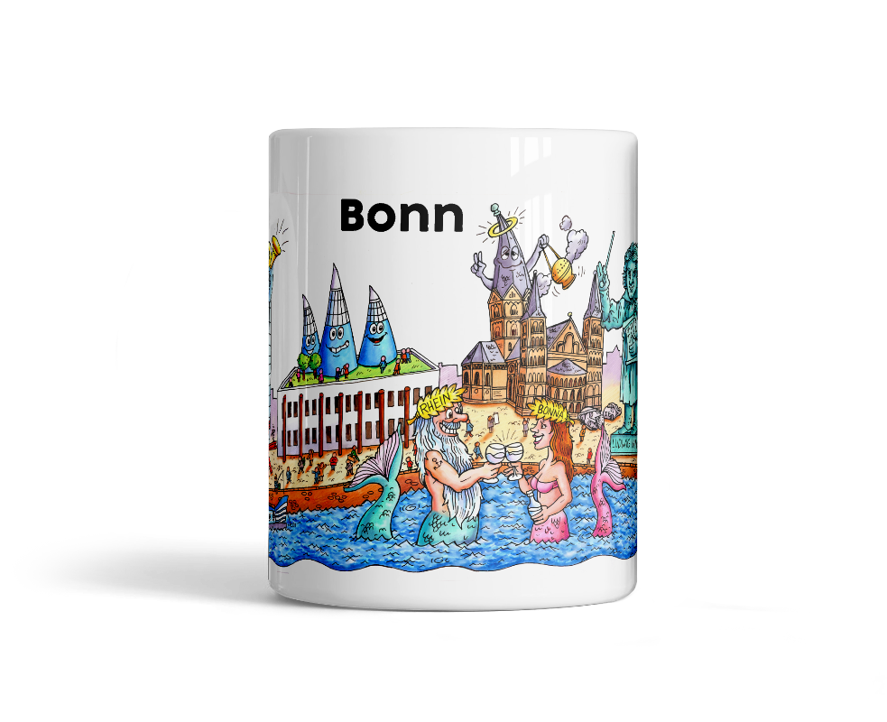 Tasse Bonn Skyline Kunst Vorderseite