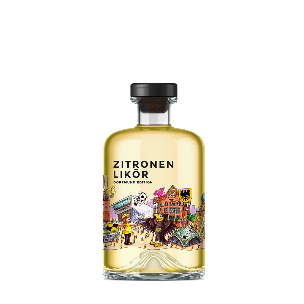 Vorderseite Likör Zitrone Kunstedition Dortmund Skyline