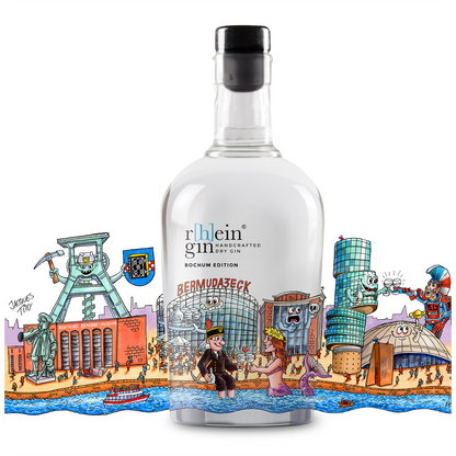 Bochum Gin geschenkverpackung Souvenir mit Skyline ruhrpott