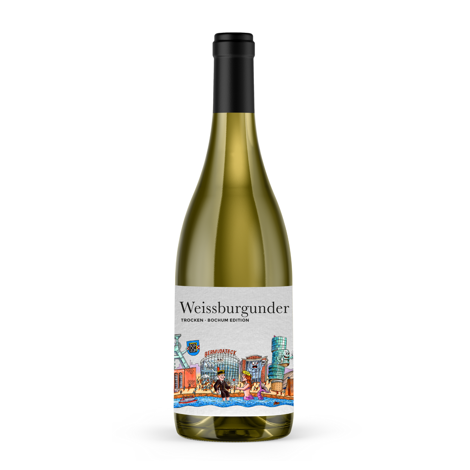 Veganer deutscher Weissburgunder Bochum Skyline Kunstedition trocken 