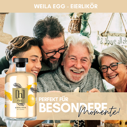 lachende Familie, Freude zusammen, Eierlikör