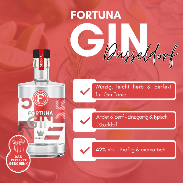 Fortuna Gin Vorteile, einzigartig, typisch Düsseldorf, das perfekte Geschenk