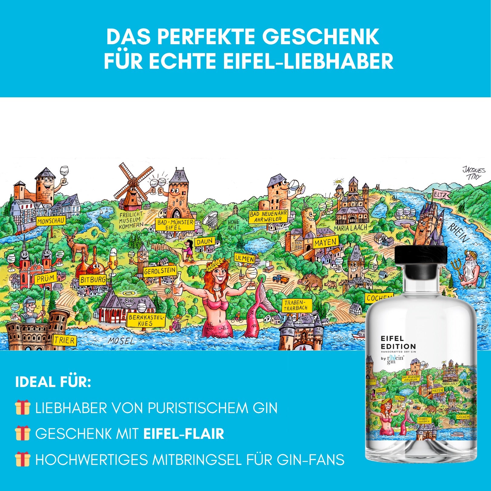 Geschenk für Eifel-Liebhaber mitbringsel Souvenir mit Skyline