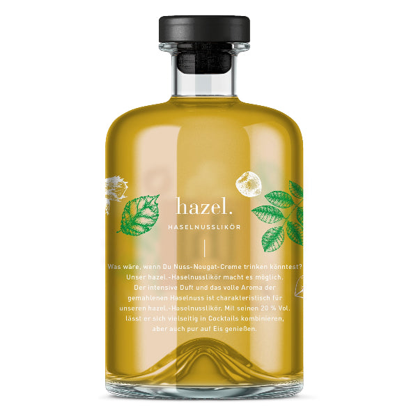 Haselnuss likoer Rückseite