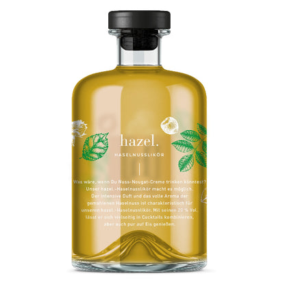 Haselnuss likoer Rückseite