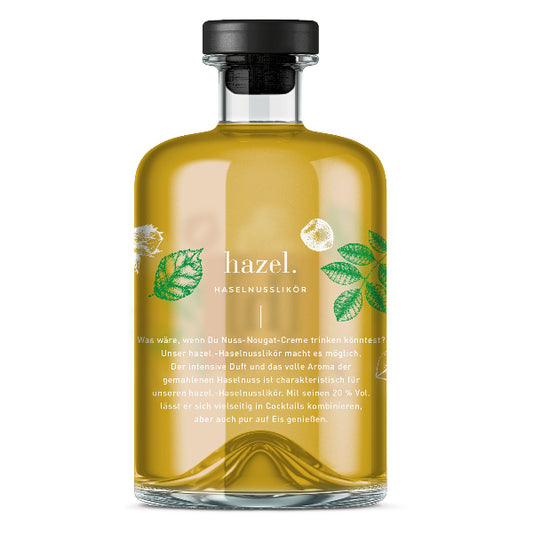 Haselnuss likoer Rückseite