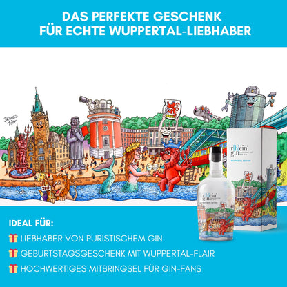 Tilly Wuppertal Gin Skyline Kunstedition mit Geschenkverpackung Gin.Fans