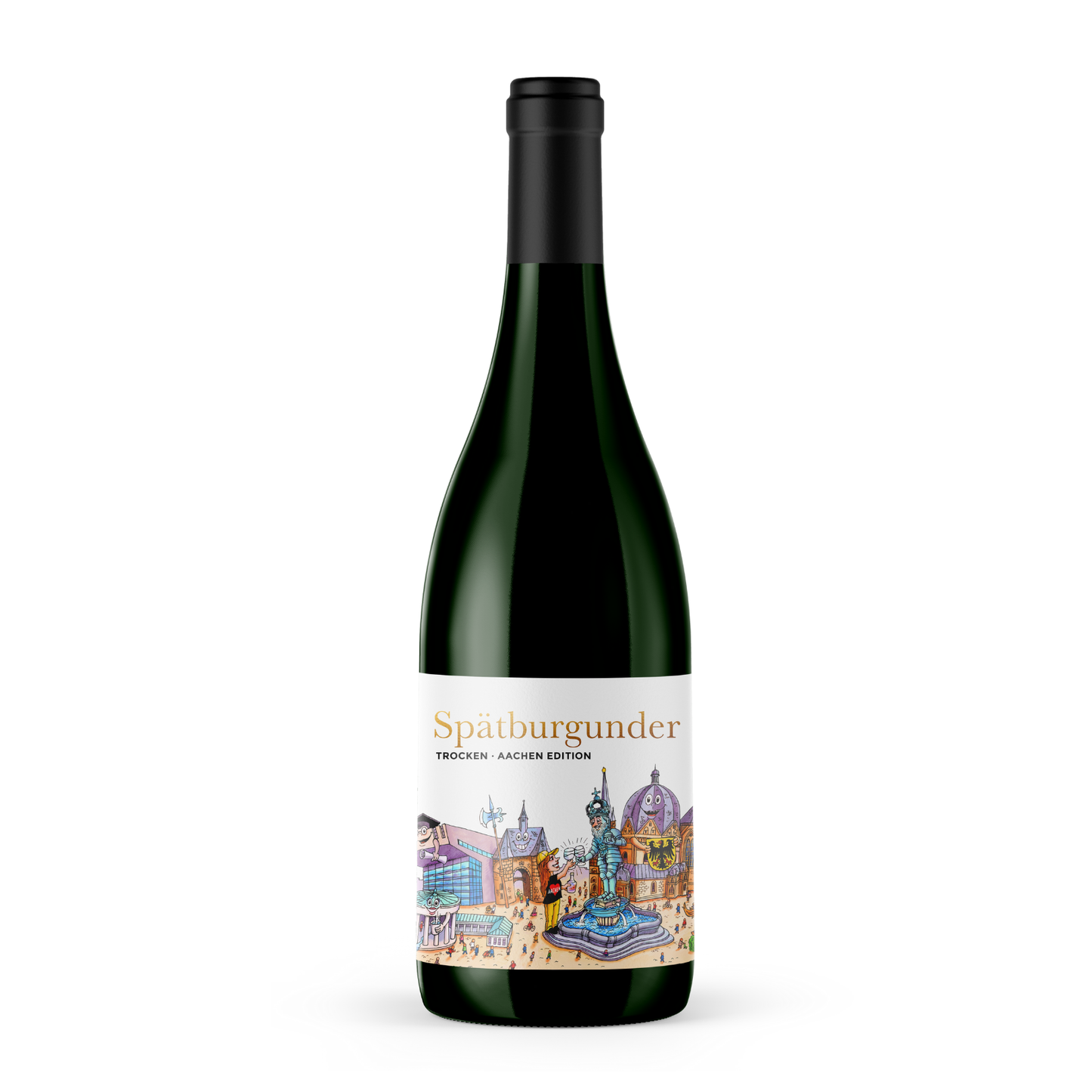 rheinwein Deutscher Qualitätswein Spätburgunder Aachen Kunst Skyline