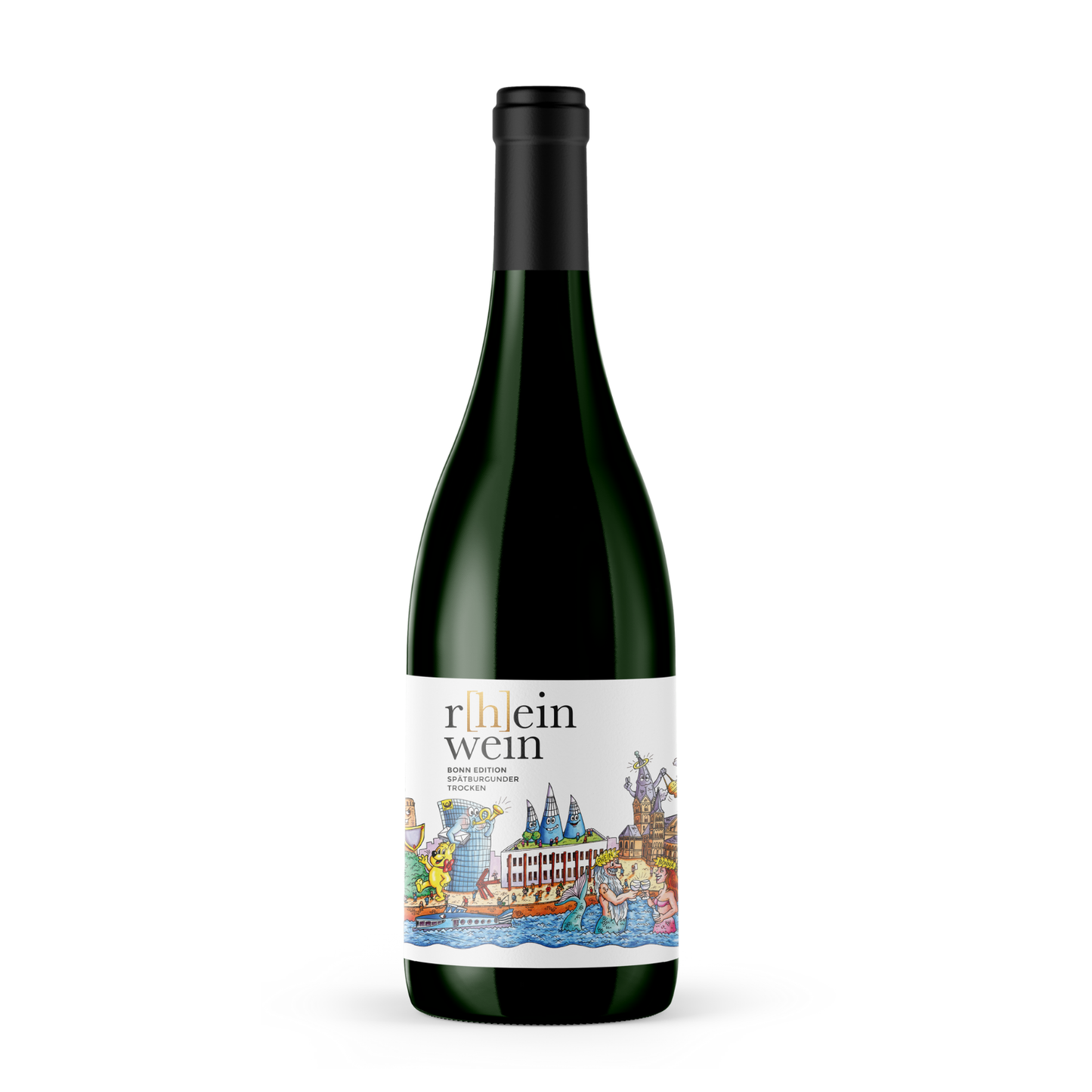 rheinwein Deutscher Qualitätswein Spätburgunder Bonn Kunst Skyline