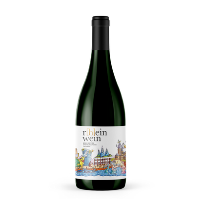 rheinwein Deutscher Qualitätswein Spätburgunder Bonn Kunst Skyline