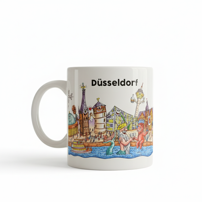 Keramik Tasse Düsseldorf Skyline Kunst