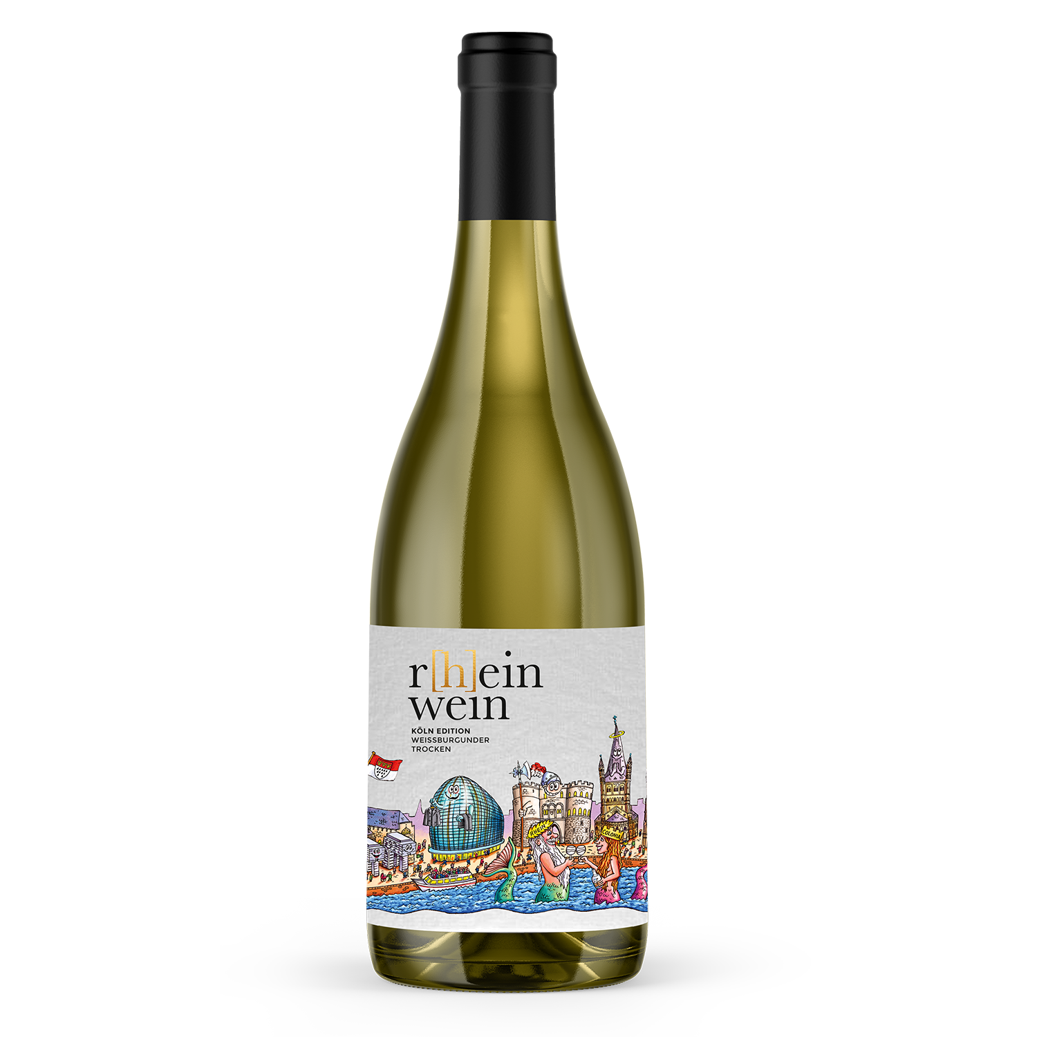 Veganer deutscher Weissburgunder Köln Skyline Kunstedition trocken 