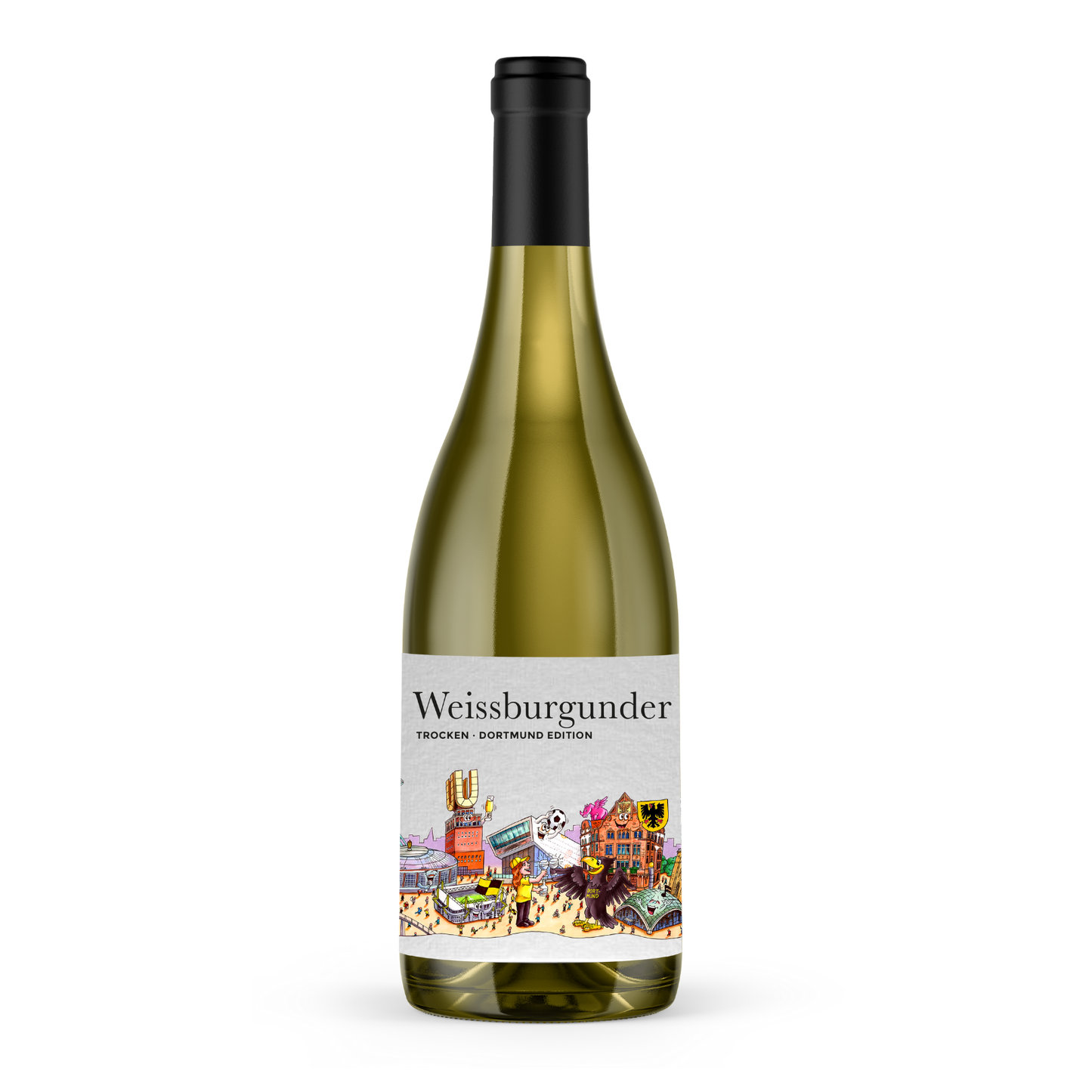 Veganer deutscher Weissburgunder Dortmund Skyline Kunstedition trocken 