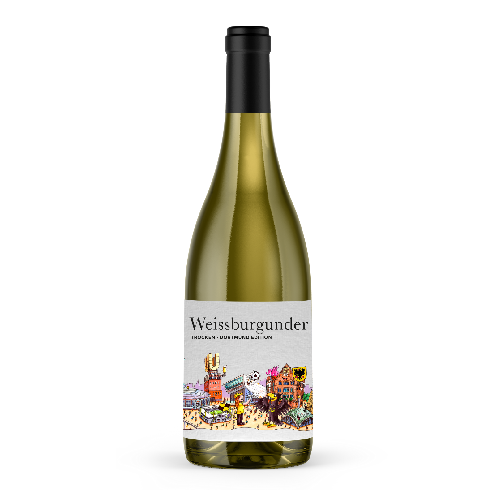 Veganer deutscher Weissburgunder Dortmund Skyline Kunstedition trocken 