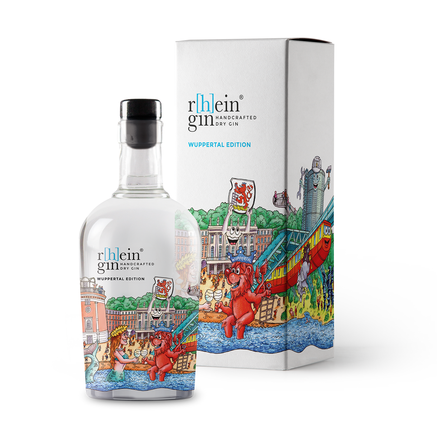 Wuppertal Gin Skyline Kunstedition mit Geschenkverpackung