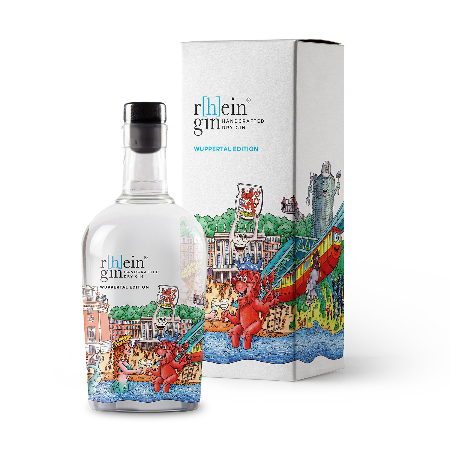 Wuppertal Gin Skyline Kunstedition mit Geschenkverpackung