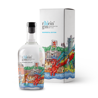 Wuppertal Gin Skyline Kunstedition mit Geschenkverpackung